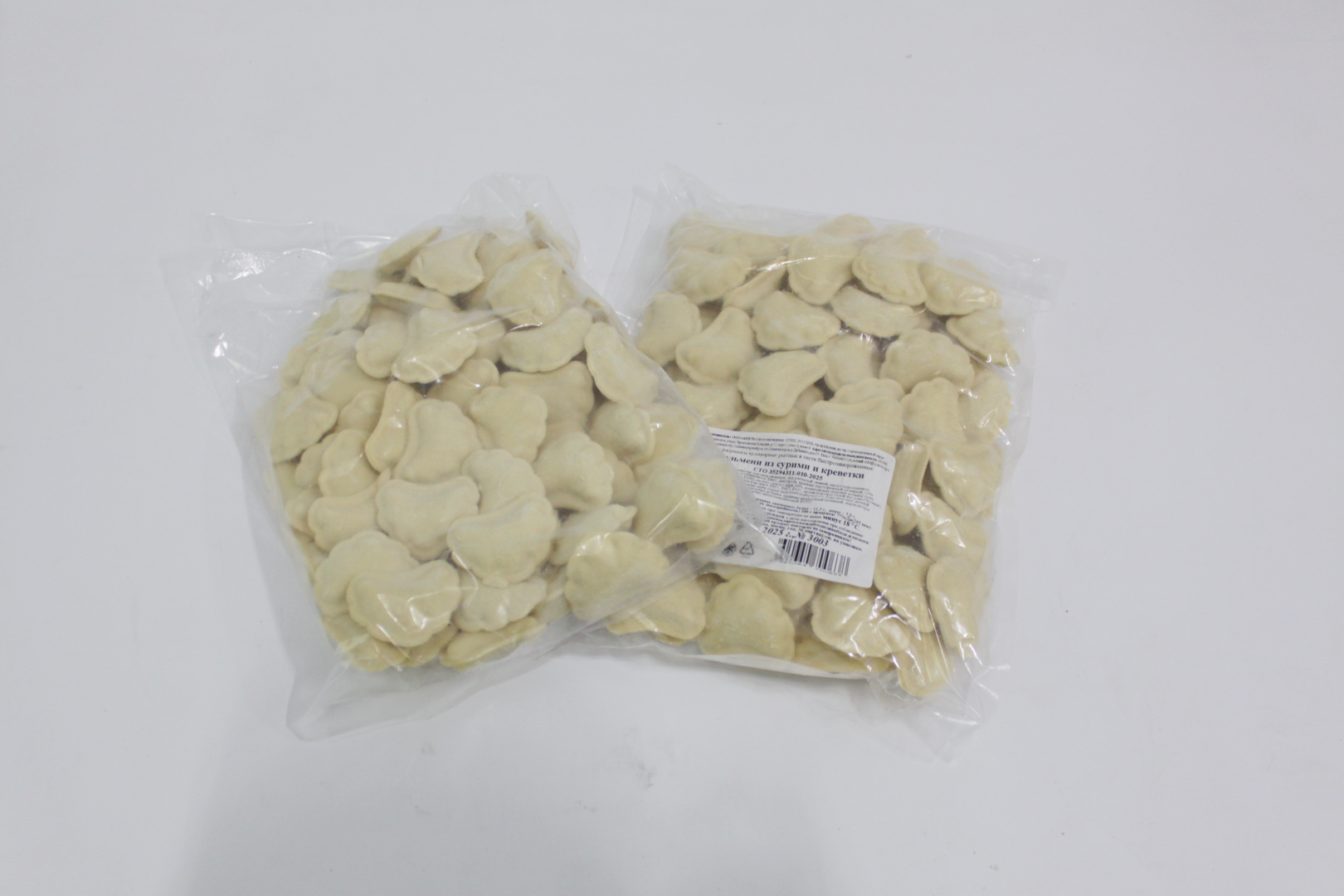 Пельмени из сурими с креветками