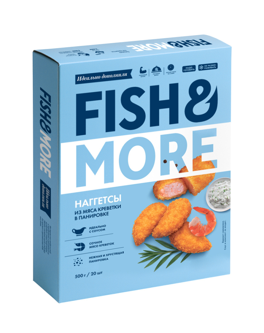Креветка Ваннамей в панировке, наггетсы Fish&More